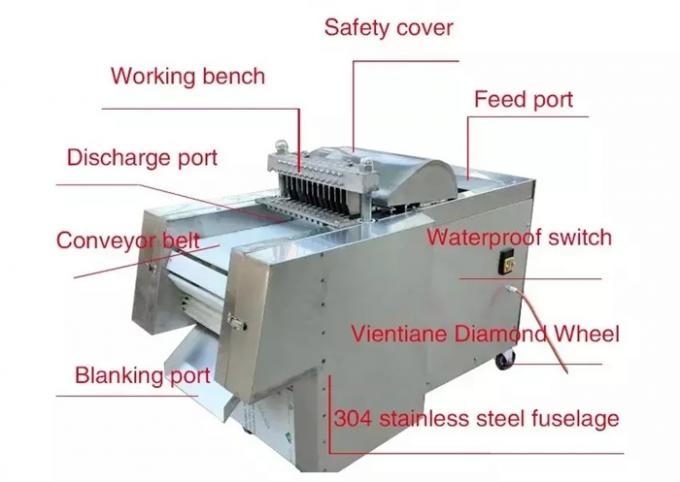 Máquina congelada congelada de la elaboración de la carne del cortador del cubo de los pescados de la cortadora de la pierna de pollo