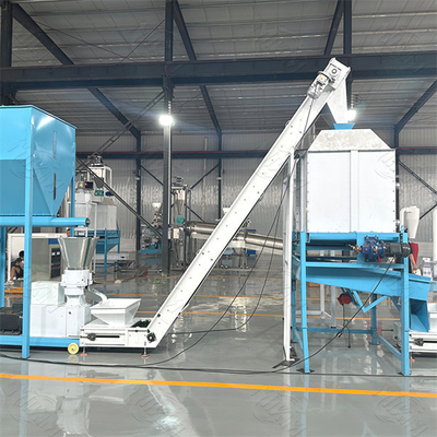 Línea de producción de pellets de pienso con ahorro energético y equipo totalmente automático, adecuado para granjas avícolas de diversos tamaños, altamente automatizado.