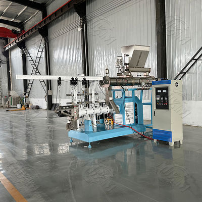 1-2T/H Gran Capacidad Flotante/Afundante Extrusor de pellets de alimento para peces de tornillo único de tipo húmedo Línea de producción Carpa Camarón Alimento para mascotas Motor PLC Pump Gear