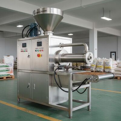 Máquina de extrusión de alimentos para peces de acero inoxidable con capacidad de 100-2000 kg/h y alimentación automática para la fabricación de pellets de alimentos para mascotas