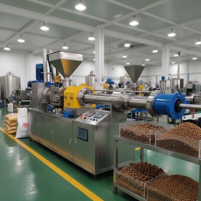 Nuevo estado automático de doble tornillo que hunde Extrusor de alimento para peces Extrusor de alimentos para mascotas Maquina para hacer pellets de alimentos para perros
