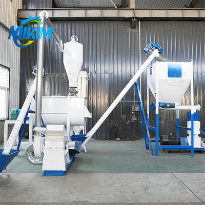 Línea de producción totalmente automática de pellets de piensos para aves de corral, ganado bovino y ovejas